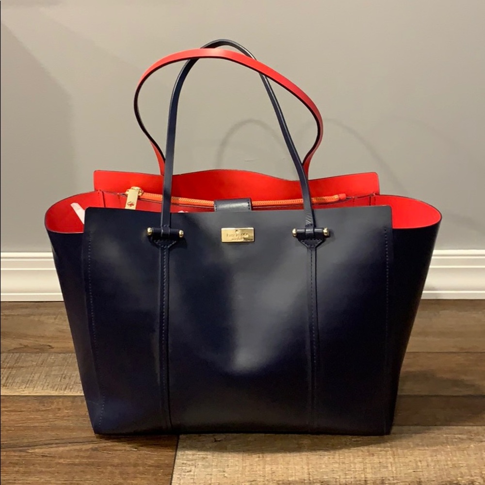 Kate Spade Navy & Coral LARGE TOTE